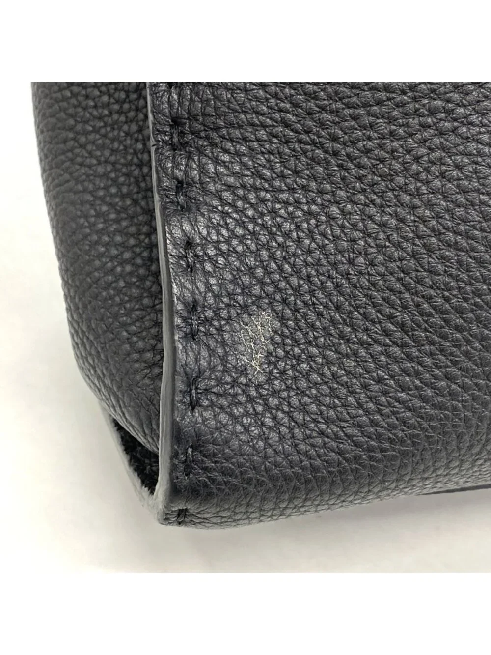 Fendi Handbag Monster Selleria Peekaboo Leather Black Silver 2-Way Bag
